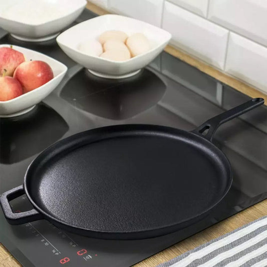 Kinghoff KH1895 Gietijzeren Pannenkoekenpan - Ø29 cm, Ideaal voor Bakken, Braden en Grillen