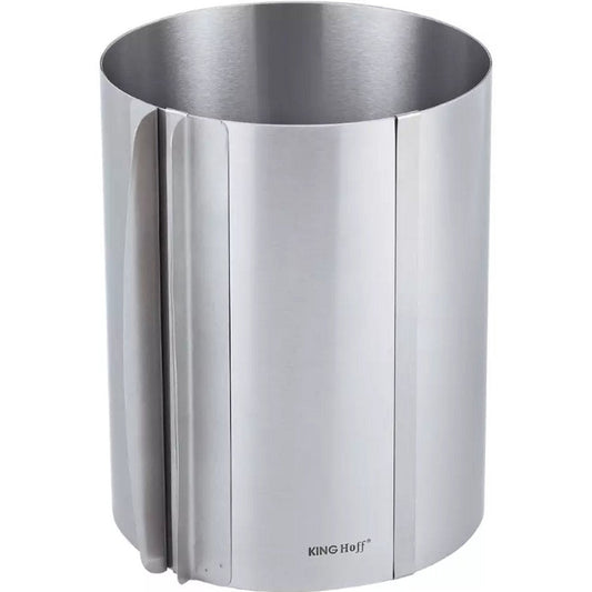 Kinghoff Ronde Verstelbare Cake Ring - Roestvrij Staal - Ø 16-30 cm x 20 cm Hoogte - Satijn Afwerking - Taartvorm - Bakvorm - Verstelbaar