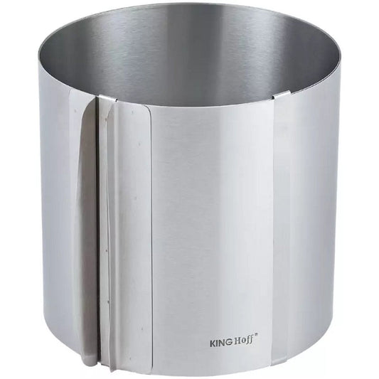 Kinghoff Ronde Verstelbare Cake Ring - Roestvrij Staal - Ø 16-30 cm x 15 cm Hoogte - Satijn Afwerking - Verstelbare taartvorm - Bakvorm