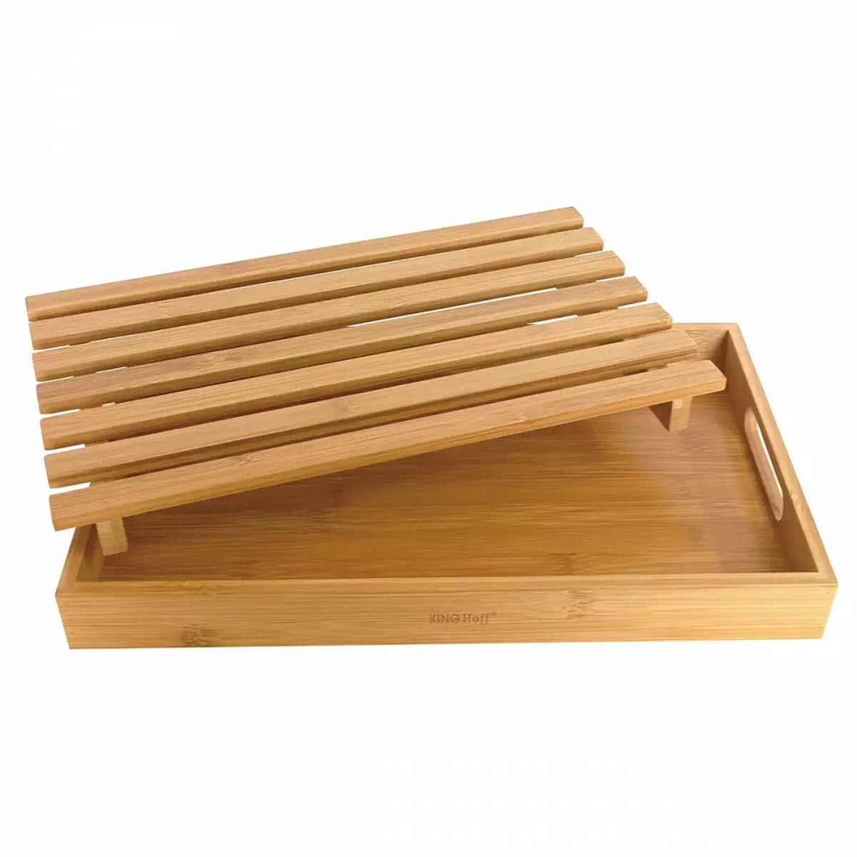 Kinghoff Snijplank met Kruimellade - Bamboe, 38 x 23 cm - Duurzaam en Functioneel Keukengerei - Serveerplank