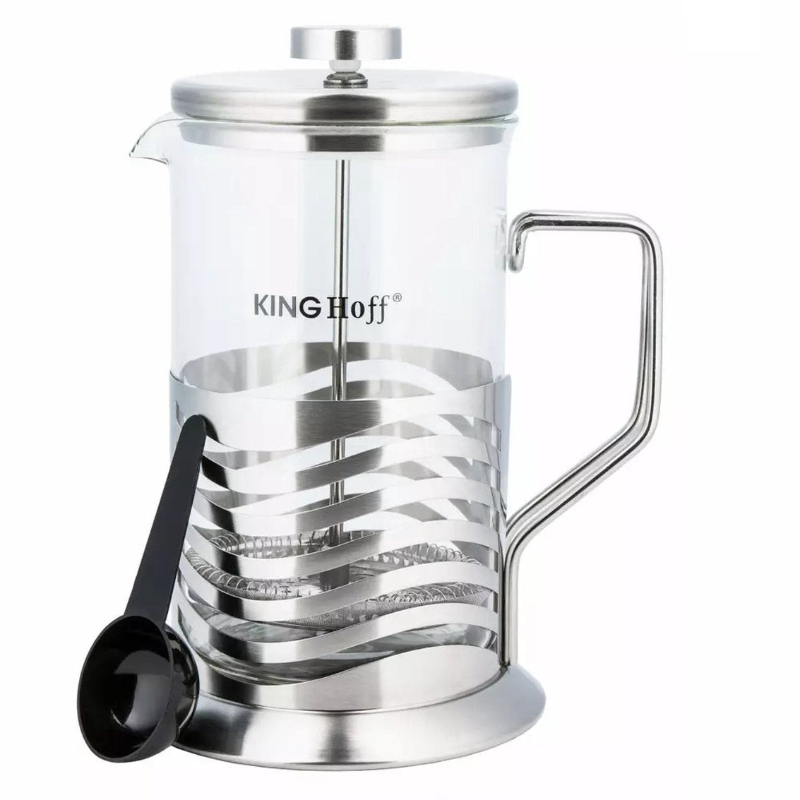 Kinghoff Theezetapparaat van Glas en RVS - 0,35 Liter - Compact en Smaakvol - Geschikt voor de Vaatwasser