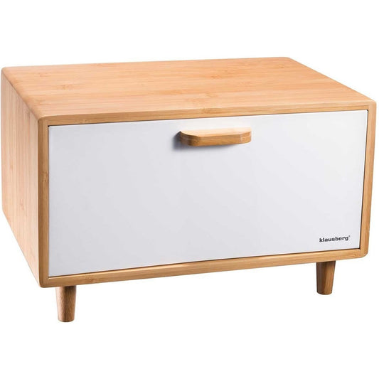 Klausberg 7400 - Broodtrommel - wit - bamboe