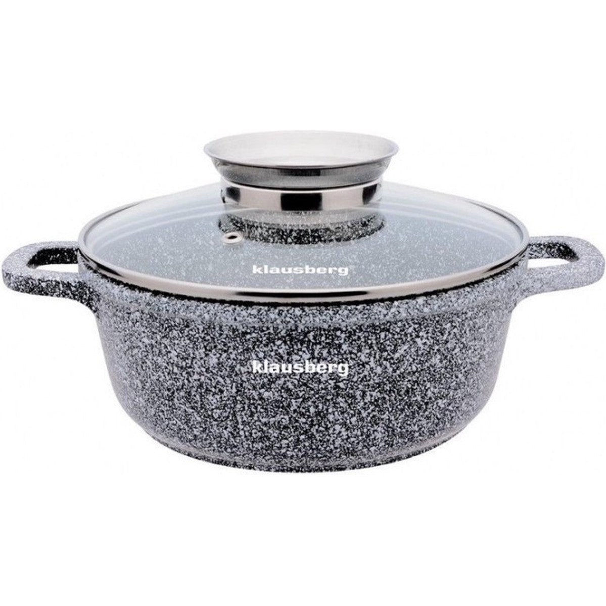 Klausberg 7520 - Kookpan met deksel - marmer grijs - 20 cm - 2.3 liter