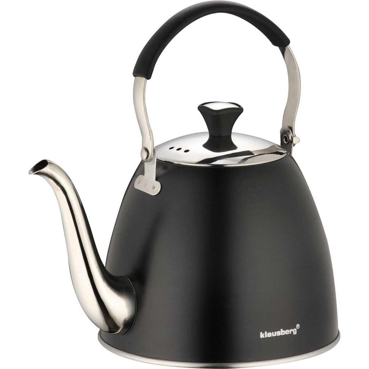 Klausberg 7570 - Fluitketel - zwart - 1.1 liter - Inductie, Gas, Elektrisch, Keramisch en Halogeen Fluitketel