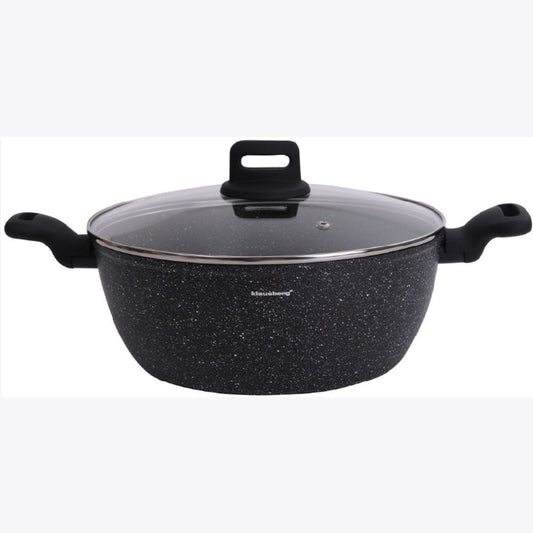 Klausberg 7672 - Zwart Marmeren kookpan - 28 cm - zwart - met deksel