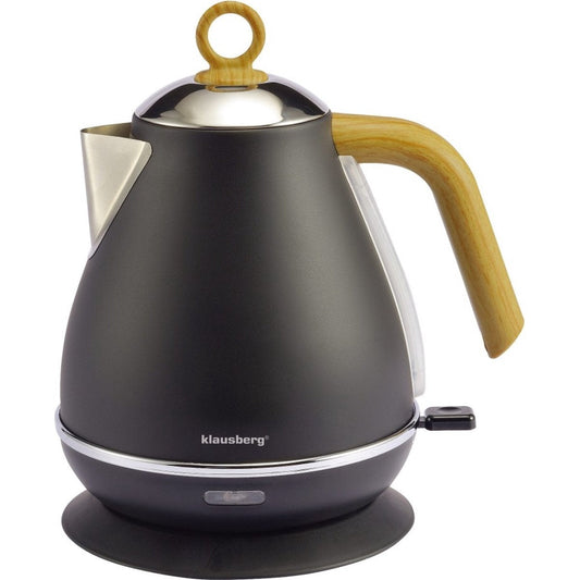 Klausberg 7706 - Retro Waterkoker - 1,7L - RVS - Zwart