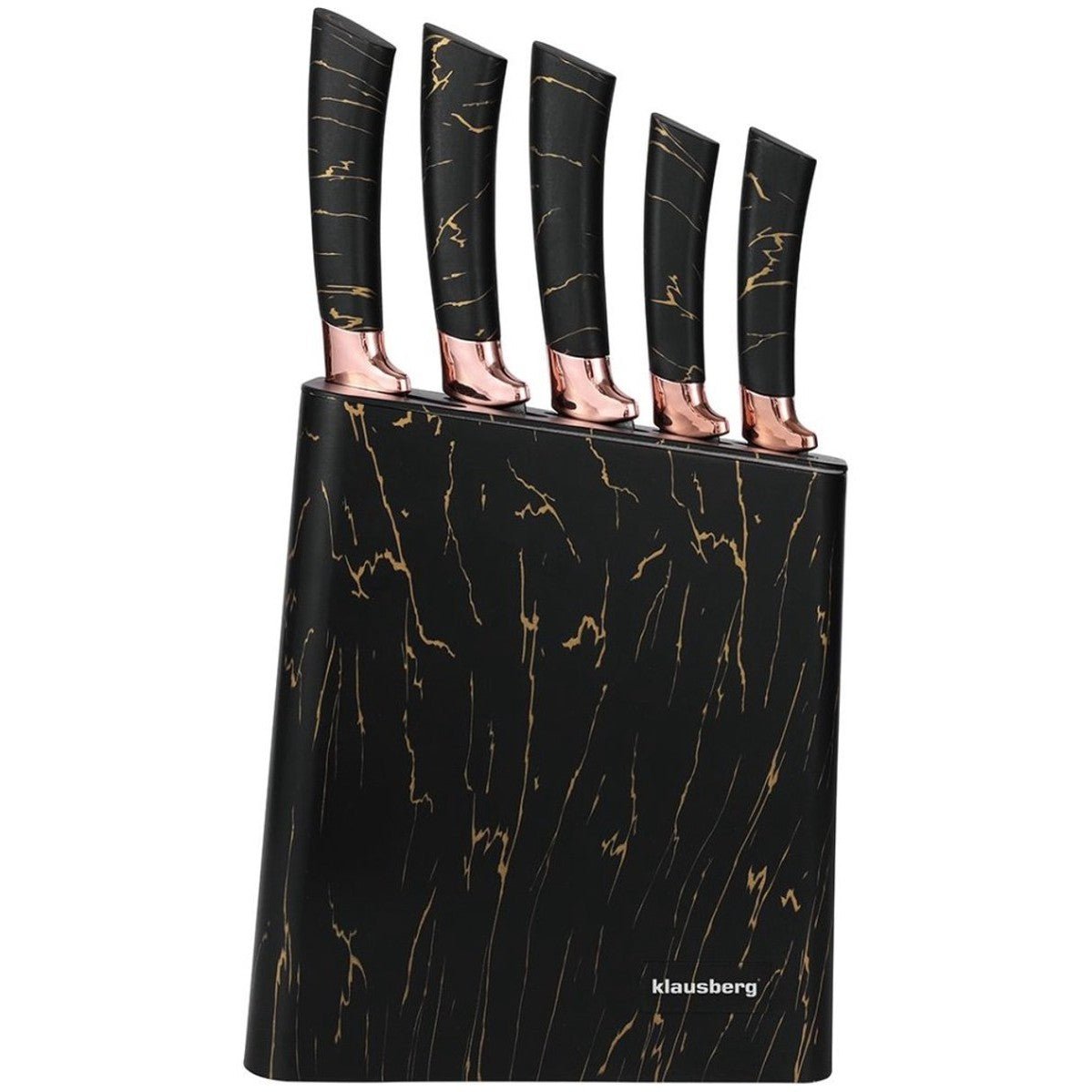 Klausberg 7768 - 6-delige messenset - Messenblok - Modern - Zwart bruin marmer