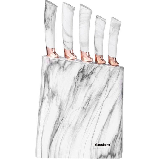 Klausberg 7769 - 6-delige messenset - Messenblok - Modern - Wit goud