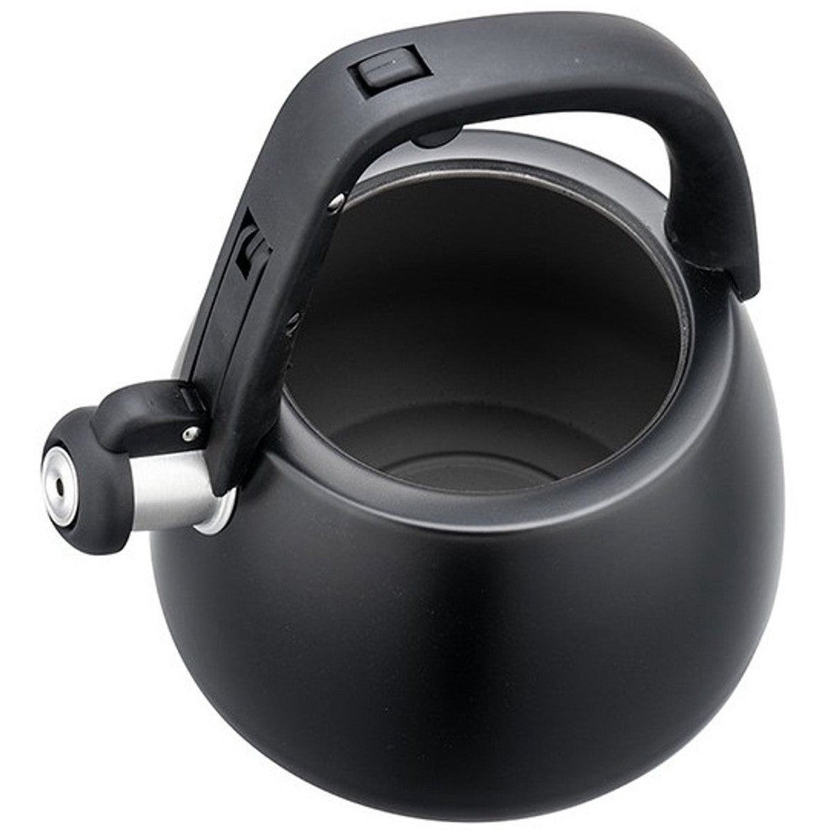 Klausberg 7774 - Fluitketel met fluit - 2.5 liter - RVS - Zwart met houten handgreep - MODESTNOVA