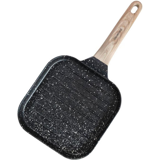 Klausberg 7810 - Grillpan - 36 x 18 cm - Zwart - met houten handvat