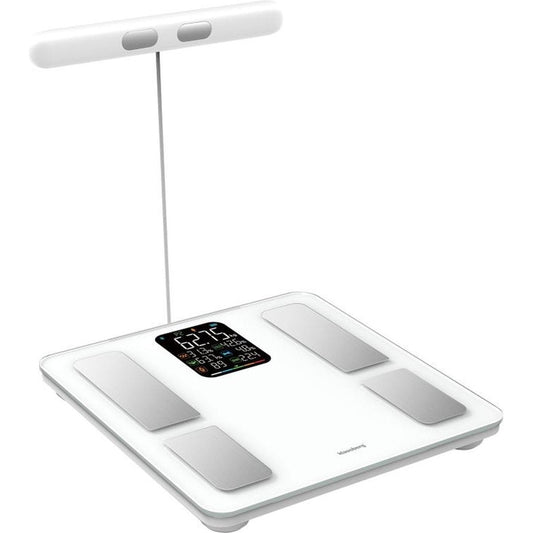 Klausberg 7857 - Slimme Bluetooth Personenweegschaal met Lichaamsanalyse en Handgreep – Gewicht, BMI, Vetpercentage, Spiermassa, Kleurendisplay -wit