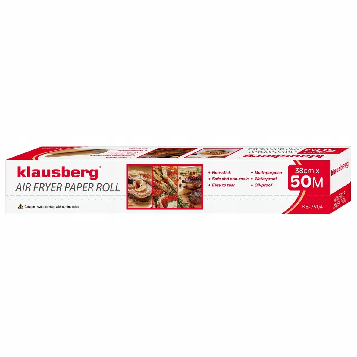 Klausberg Bakpapier Pergamin 50m – 38cm Breed – KB-7904 – Bruin – Voor Airfryer & Oven