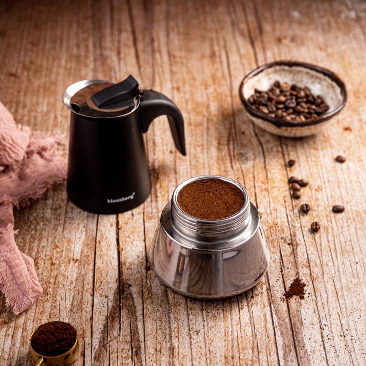 Klausberg Espressokoffiezetapparaat KB-7845 – 6 Kopjes – RVS – Geschikt voor Inductie - Espresso Maker - 300ml - Percolator