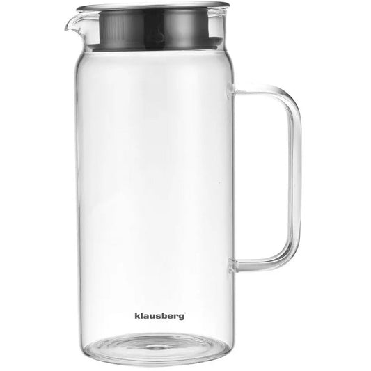 Klausberg Glazen Kan - 1 Liter, Boro silicaatglas, Ergonomisch Handvat - Veilig en Gemakkelijk in Gebruik - Karaf