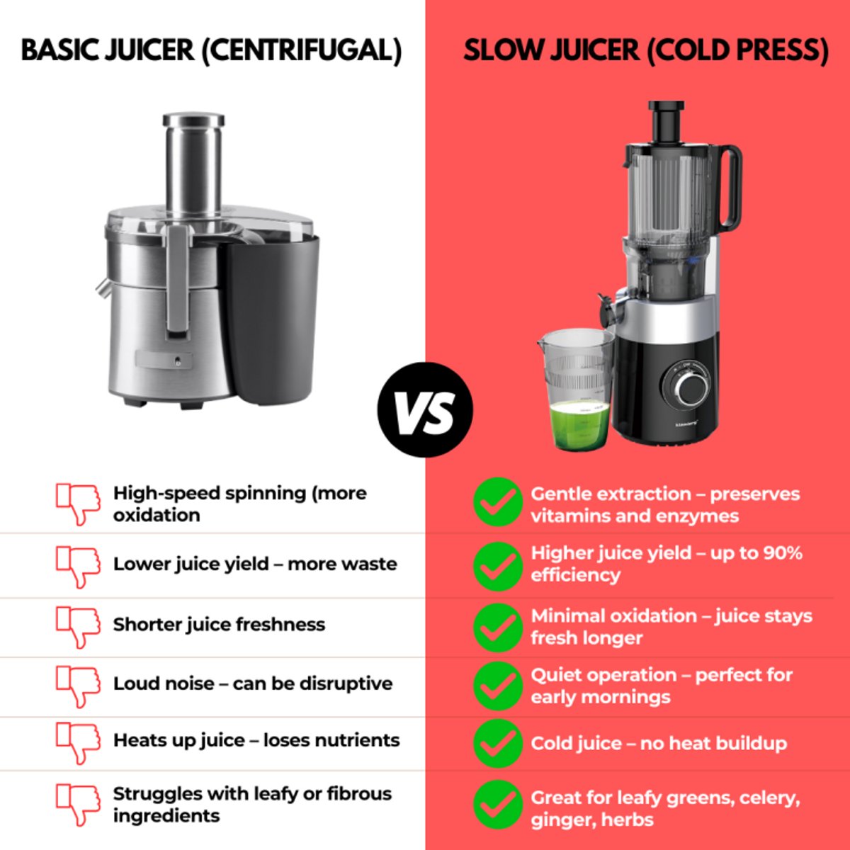 Klausberg KB-7871 Slowjuicer – Cold Press - Stille verticale juicer sapcentrifuge met brede vulopening – Fruitpers - Zwart/Zilver