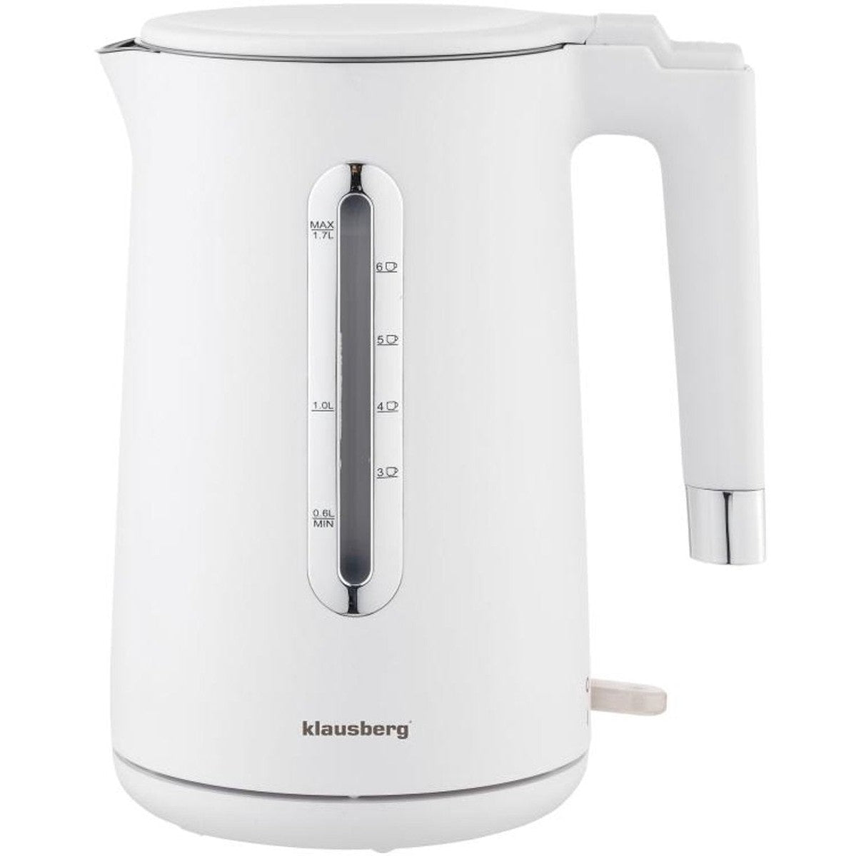 Klausberg KB-7890 Elektrische Waterkoker - 1,7L - Wit - 2200W - RVS & PP - Energiezuinig & Stil