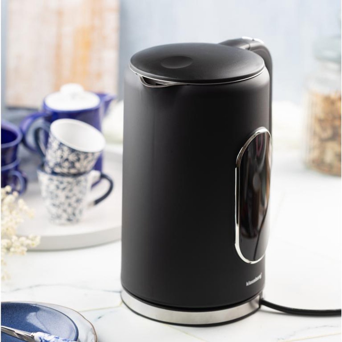 Klausberg KB-7891 Elektrische Waterkoker - 1,7L - Zwart - LED Bedieningspaneel - 13 Temperatuurstanden - 2200W