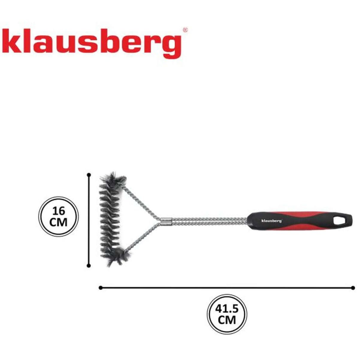 Klausberg KB-7898 Grillborstel - RVS Grill Reinigingsborstel met Stevige Steelborstels en Plastic Handvat - Schoonmaakborstel Barbecue - BBQ Borstel - Geschikt voor alle Barbecues (ook kamado / weber)