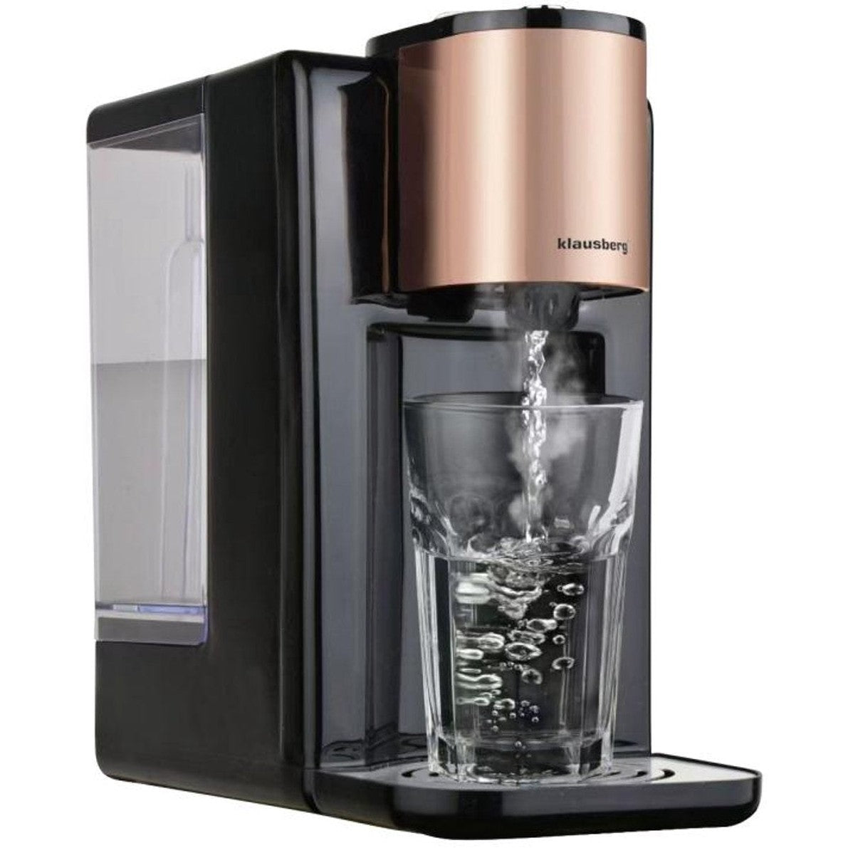 Klausberg KB7879 Hot Water Dispenser – 2,2 Liter – Temperatuurregeling (45-100°C) – Zwart & Rose Gold – 2600W - Heetwaterdispenser