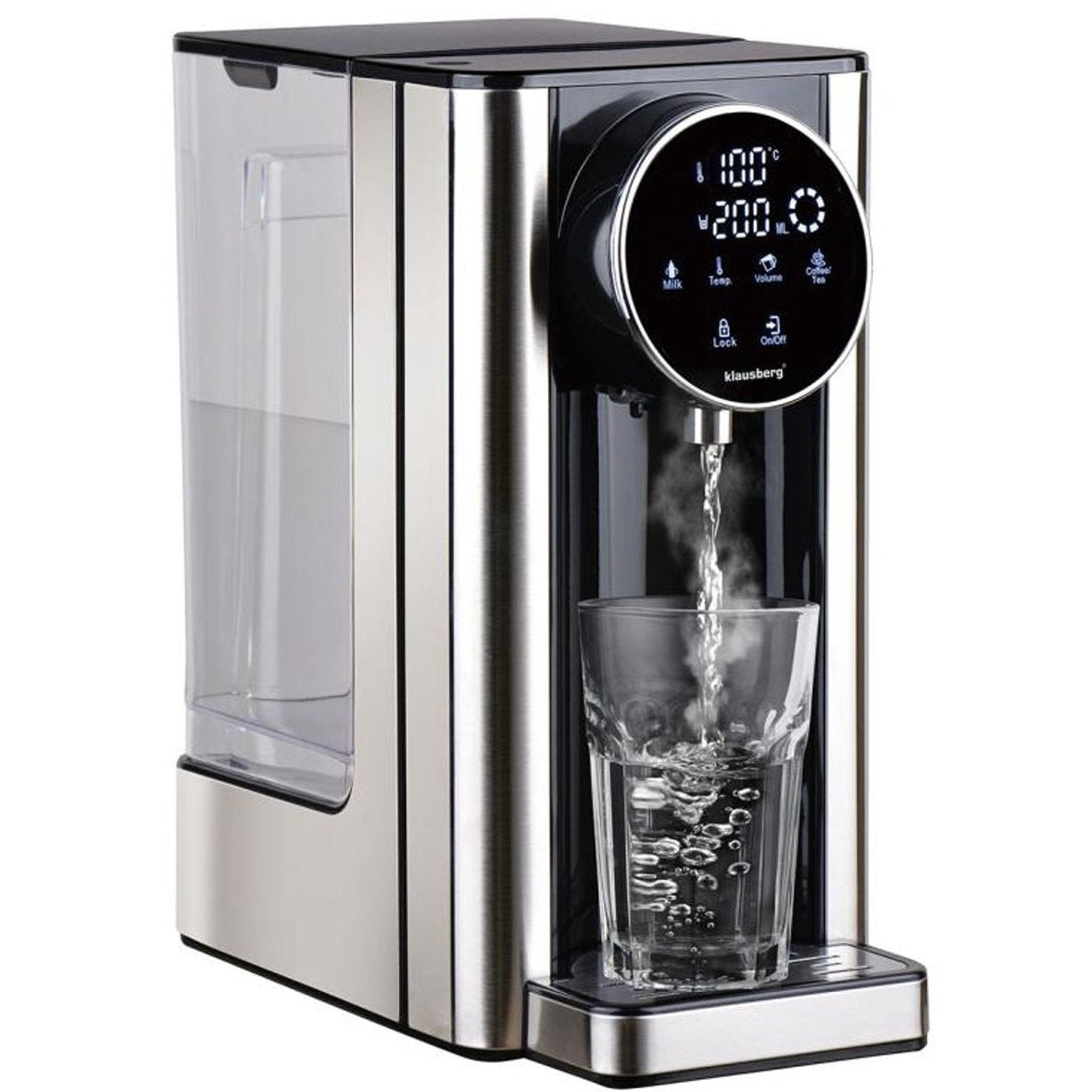 Klausberg KB7880 Hot Water Dispenser – 2,7 Liter – LED Touchbediening – Temperatuur- & Volumecontrole – 2600W - Heetwaterdispenser