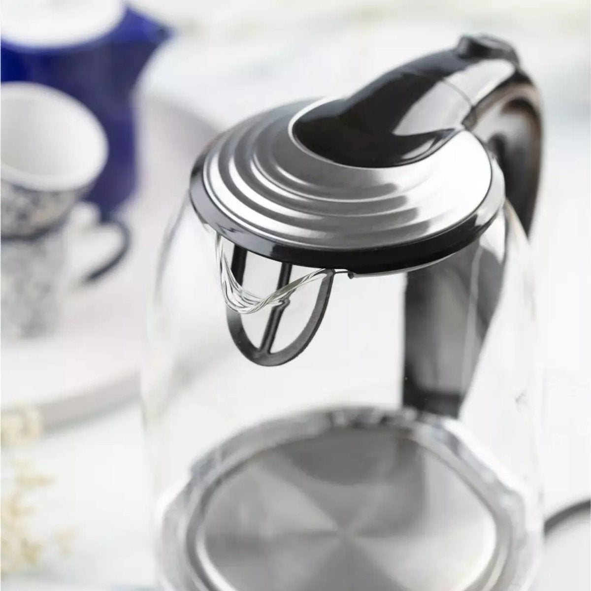 Klausberg KB7886 Elektrische Waterkoker - 1.7L, 1800W, Borosilicaatglas & RVS 304, LED Verlichting, 360° Draaibare Basis