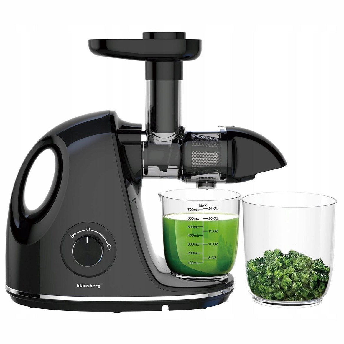 Klausberg Slow Juicer KB-7861 – 150W | Cold Press | Stille Juicer voor Groente, Fruit & Kruiden – BPA-vrij – Zwart - 700ml