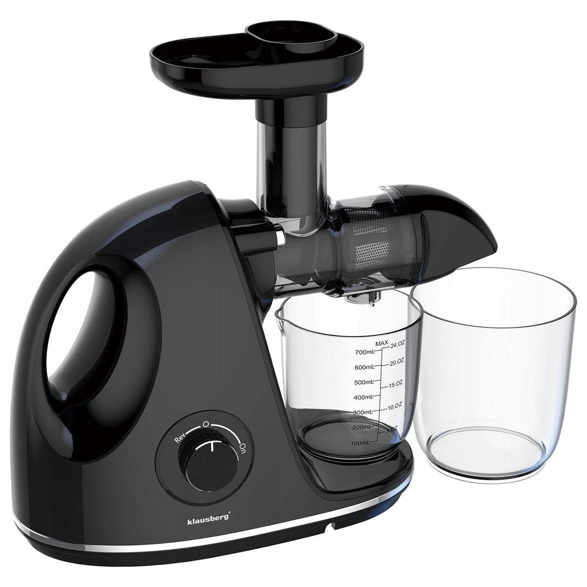 Klausberg Slow Juicer KB-7861 – 150W | Cold Press | Stille Juicer voor Groente, Fruit & Kruiden – BPA-vrij – Zwart - 700ml