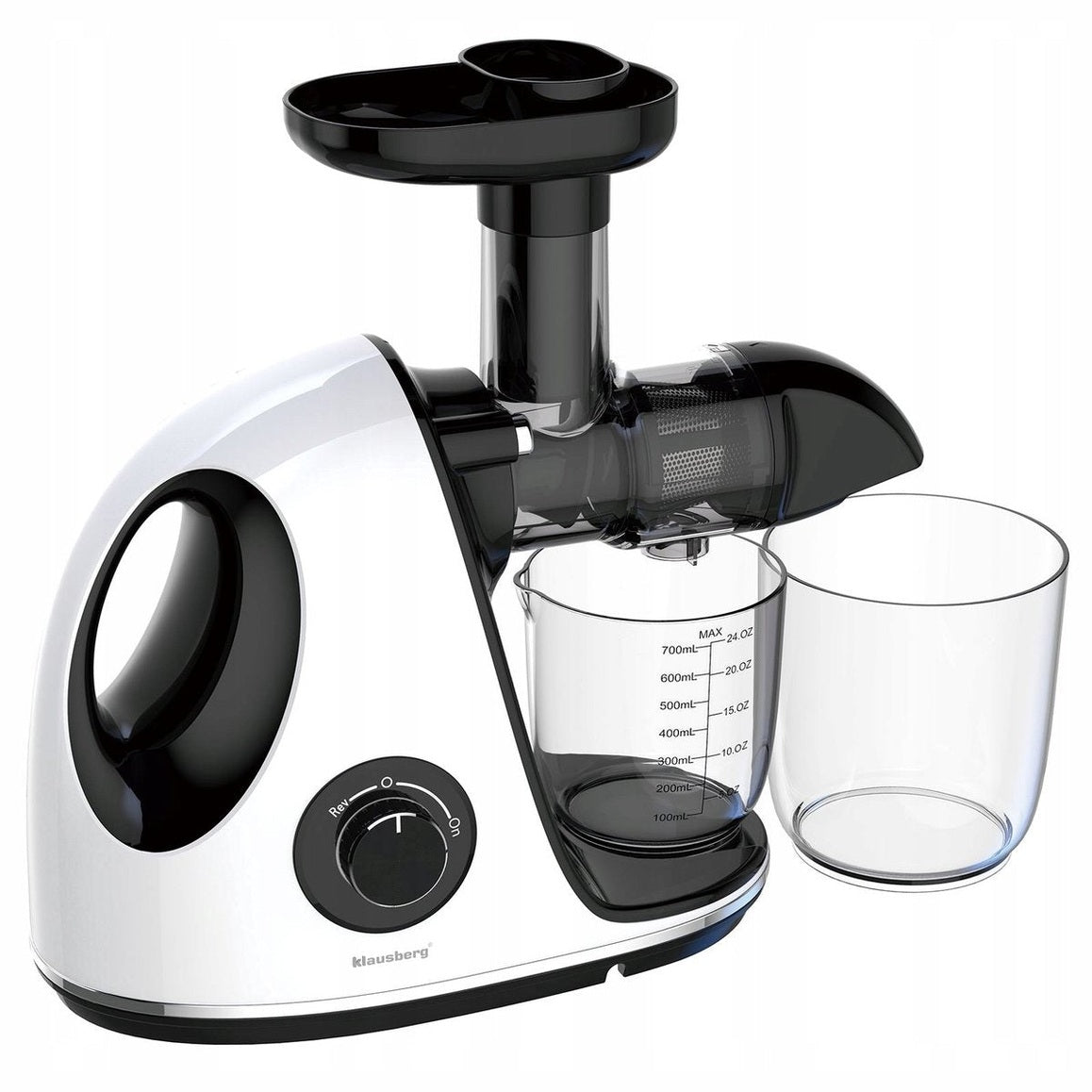 Klausberg Slow Juicer KB-7864 – 150W | Cold Press | Stille Juicer - Groenten en Fruitpers – Met Pulpreservoir - Juice Maker - Wit