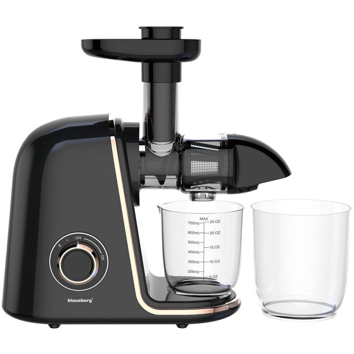Klausberg Slow Juicer KB-7867 – 150W | 700 ml | Cold Press | Groenten en Fruitpers – Roségouden Accenten | Luxe Design & Hoog Saprendement