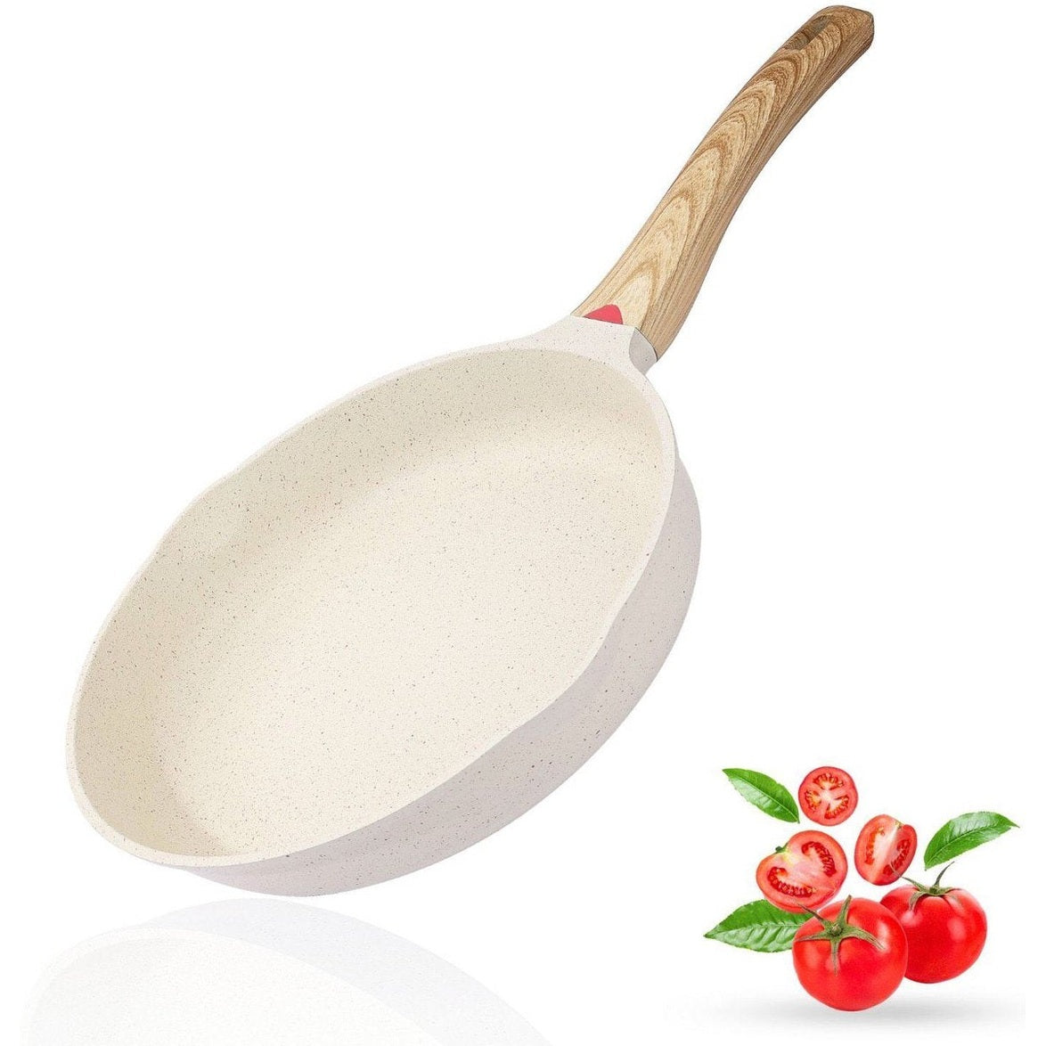 Koekenpan - Wokpan - hapjespan inductie krasbestendig coating - Ivory - PFOA free - 24cm -