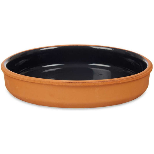 La Dehesa - Tapas/hapjes serveren/oven schaal terracotta/zwart 23x4 cm