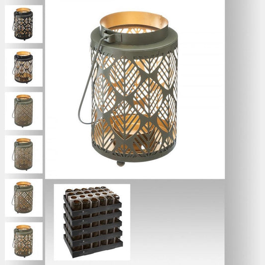 Lantaarn - windlicht - Keuze uit verschillende motieven - diameter 8,5 x hoogte 13,5cm