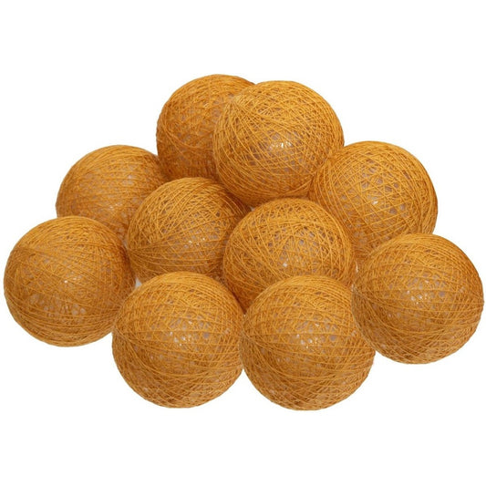 Lichtsnoer met lampjes in de vorm van 10 katoenen LED-bolletjes, lichtroze van kleur, 165 cm, Atmosphera