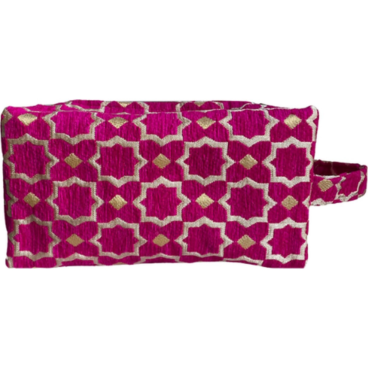 Luxe Toilettas Pouch met Oosters Patroon - Handige Reis Make-up Tas - Compacte Reistas voor Toiletries - Roze