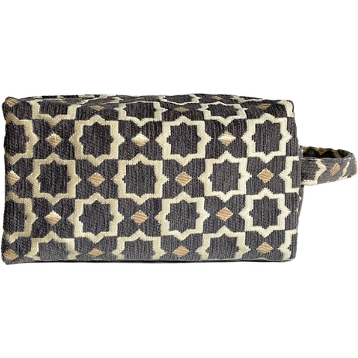 Luxe Toilettas Pouch met Oosters Patroon - Handige Reis Make-up Tas - Compacte Reistas voor Toiletries - Grijs