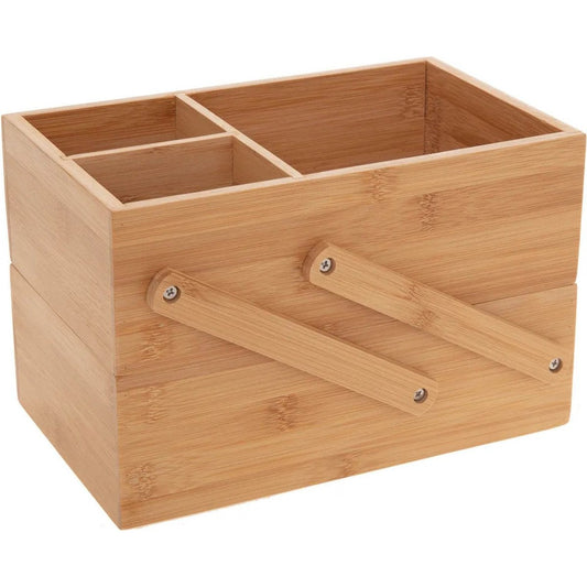 Luxe make-up Organizer met 2 traps –  Bamboe Hout