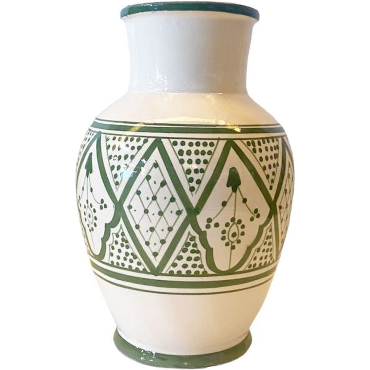 Marokkaanse Hand Geschilderd Vaas-Lichtgroen