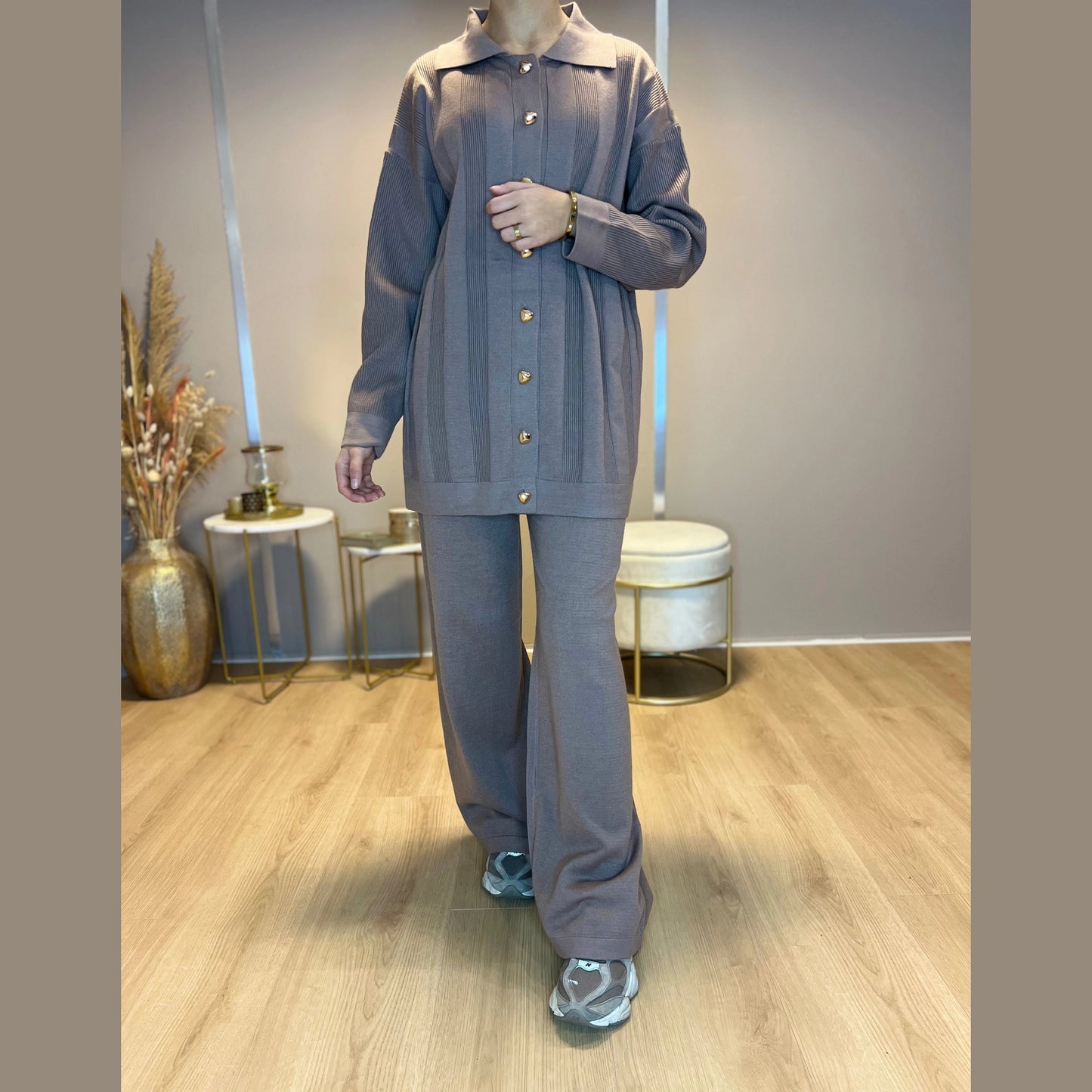 Merve Twinset - Bruin - MODESTNOVA