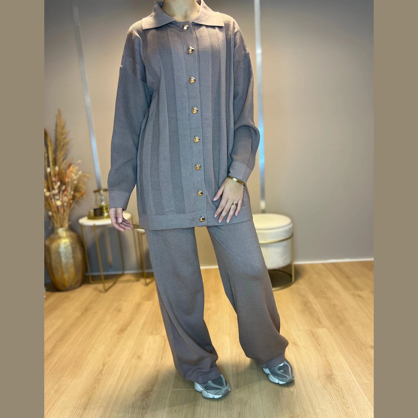 Merve Twinset - Bruin - MODESTNOVA