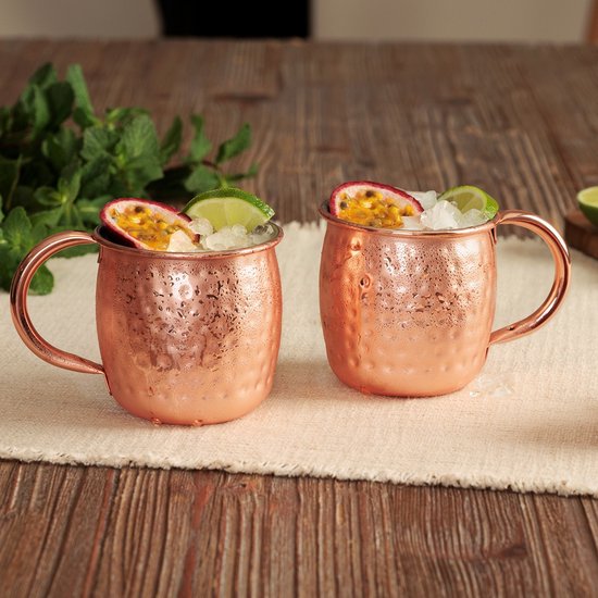 Moscow Mule Koperen Mok Set - 2 Stuks - 47cl - Roestvrij staal Beker