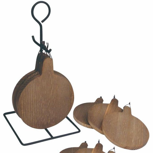 Onderzetters naturel hout op standaard