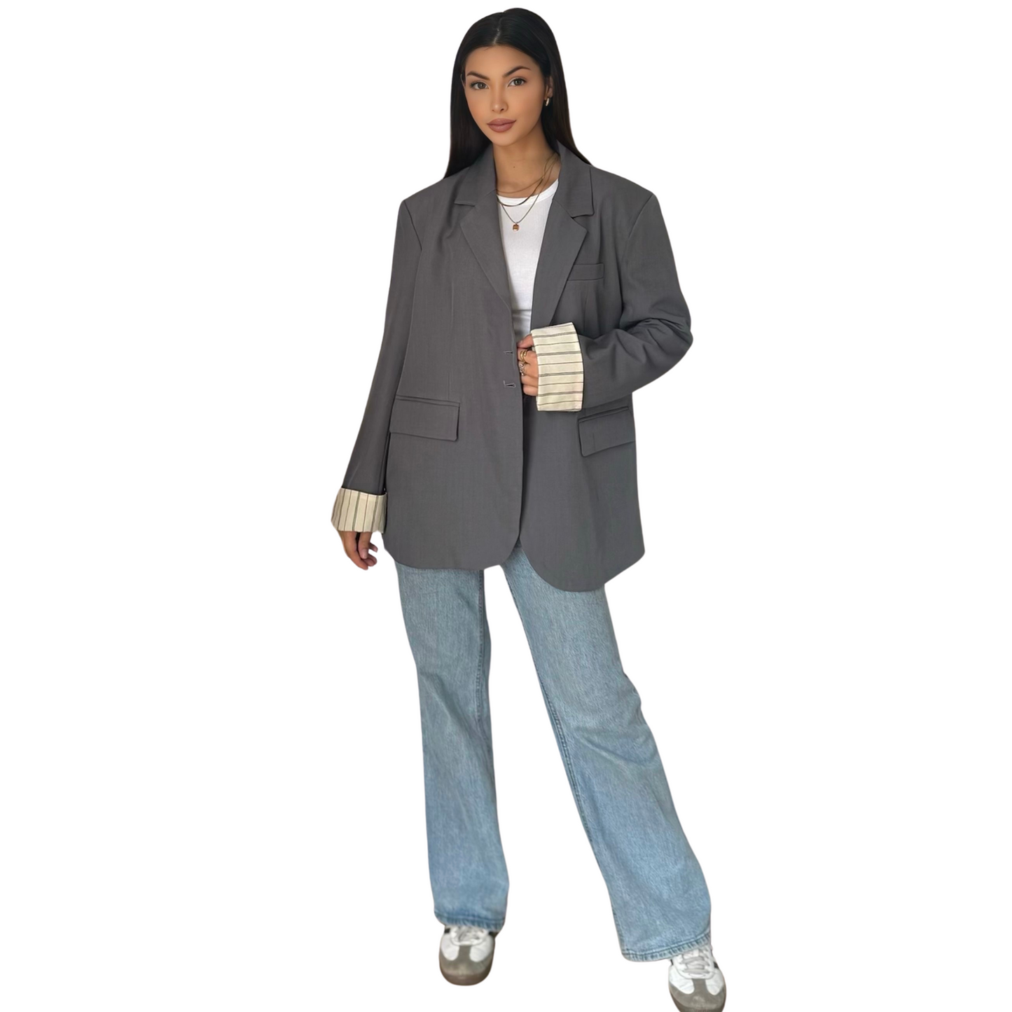 Oversized Blazer - Grijs - MODESTNOVA