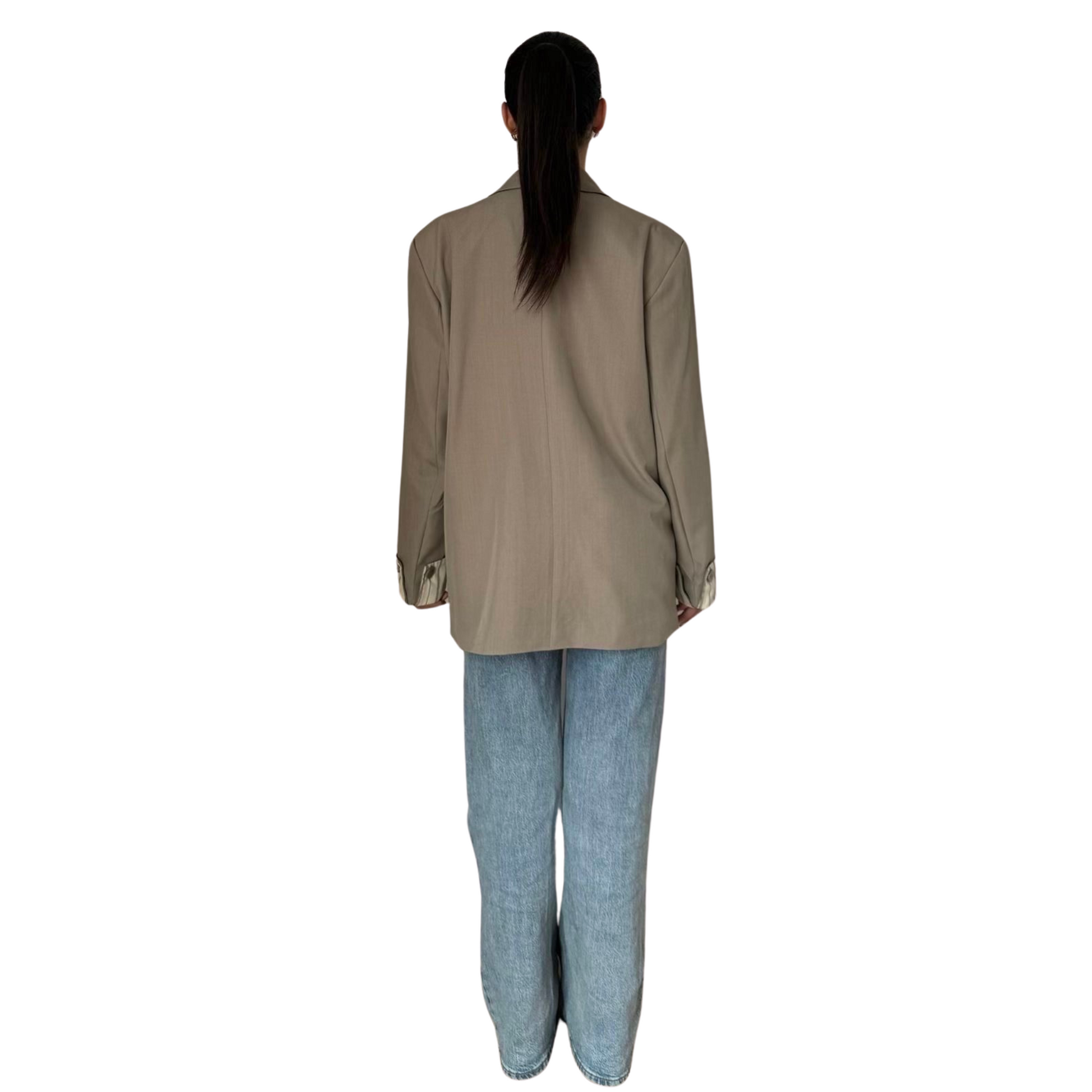 Overzised Blazer - Beige - MODESTNOVA