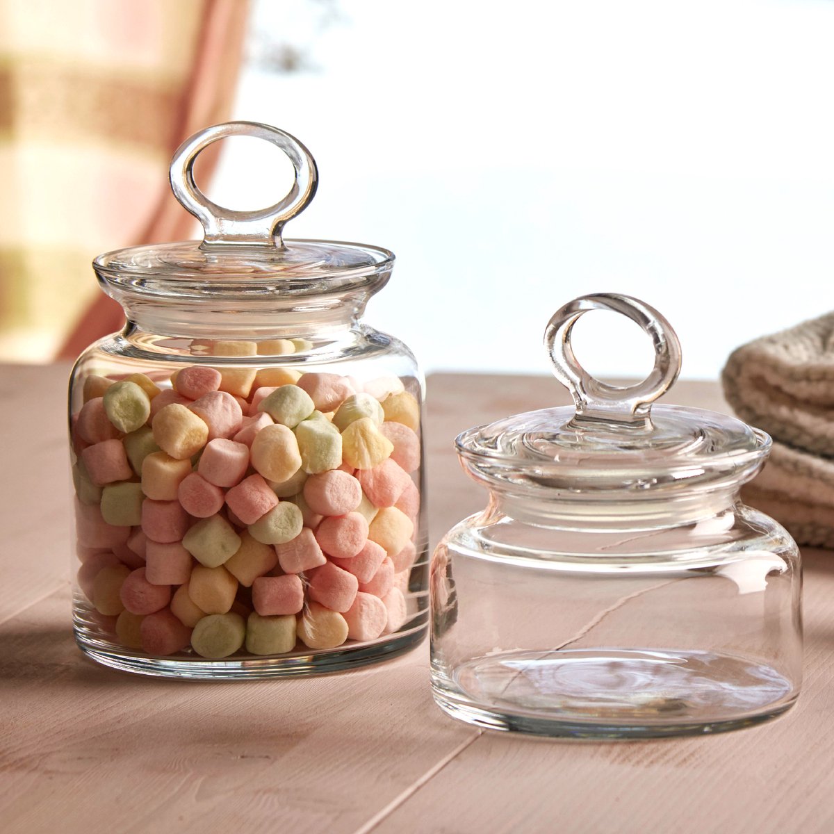 Pasabahce Snoeppot/voorraadpot Megan - 1100 ml - glas - met luchtdichte deksel - D11 x H17 cm