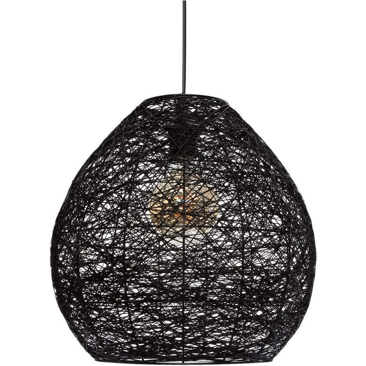 Plafondlamp Atmosphera Mona Papier Zwart (Ø 34 x 35 cm)