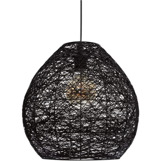 Plafondlamp Atmosphera Mona Papier Zwart (Ø 34 x 35 cm)