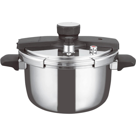 RVS Snelkookpan 4.5 Liter – Geschikt voor Inductie – Met Veiligheidsklep, Drukregelaar en Vergrendelingssysteem