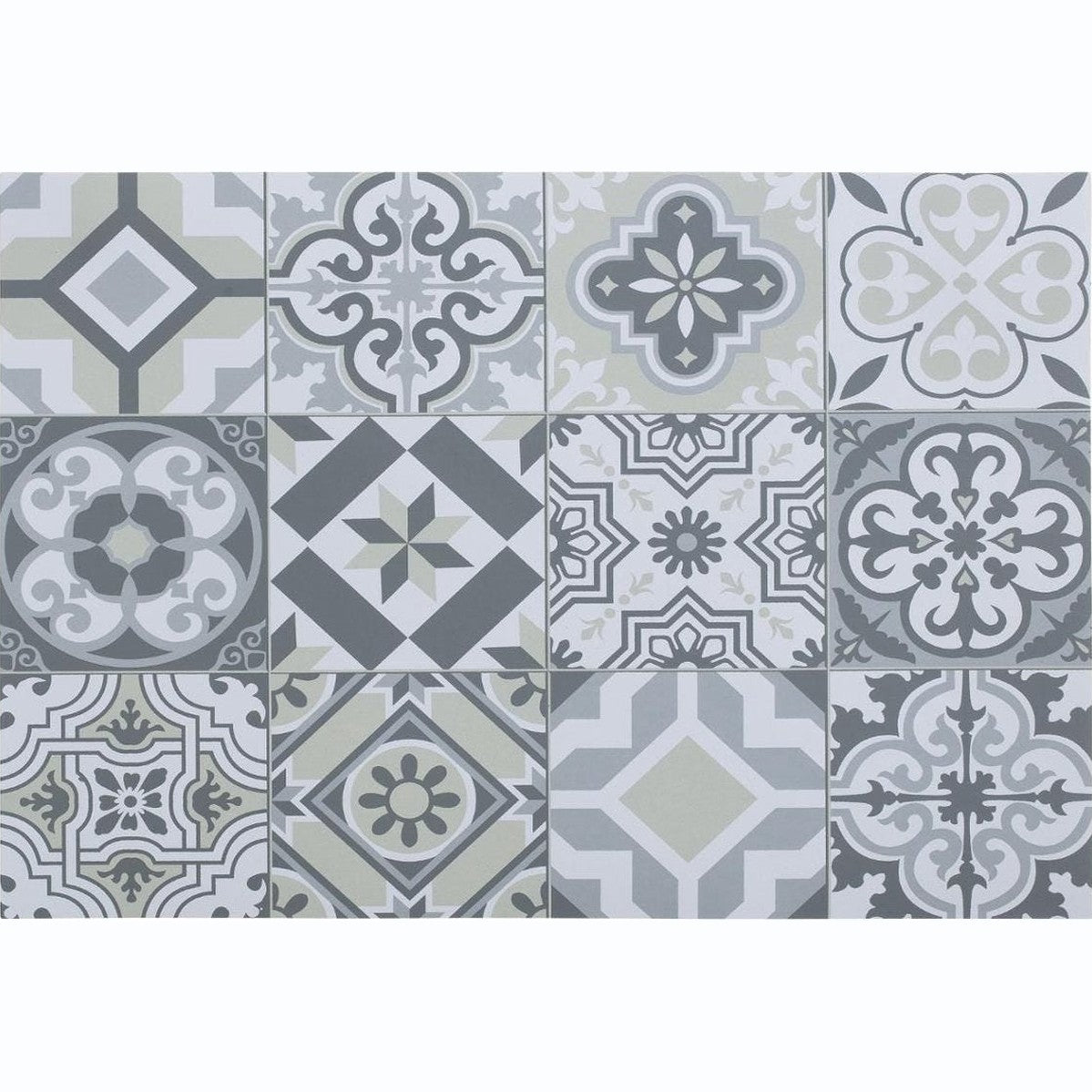 Rechthoekige placemat mozaiek grijs - vinyl - 45 x 30 cm - Onderleggers