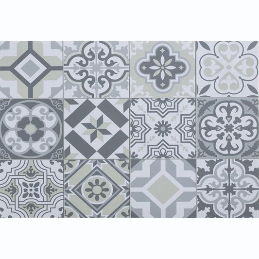 Rechthoekige placemat mozaiek grijs - vinyl - 45 x 30 cm - Onderleggers