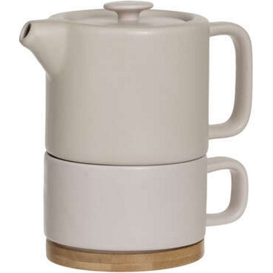 Secret de Gourmet 3 in 1 Theepot + Kopje + Onderzetter Keramiek - Nude Rose